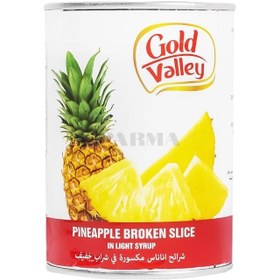 تصویر کمپوت آناناس گلدوالی تایلند Gold valley وزن ۵۶۵گرم 