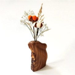 تصویر گلدان چوبی رومیزی روستیک کد HG-087 
