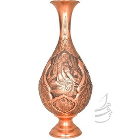 تصویر گلدان قلمزنی مدل مینیاتور 33 سانتی قیمت به شرط خرید تیمی