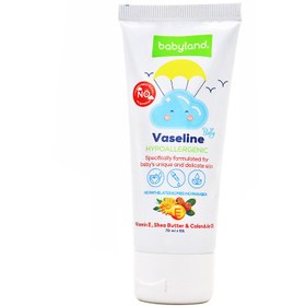 تصویر وازلین کودک حاوی ویتامین E و گل همیشه بهار بی بی لند Babyland Baby Vaseline Cream