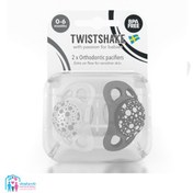 تصویر پستانک ۰-۶ ماه سفید و مشکی تویست شیک بسته ۲ عددی TWISTSHAKE 