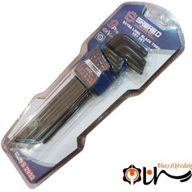 تصویر ست آچار آلن مشکی فوق بلند ۹ عددی ساواکو 