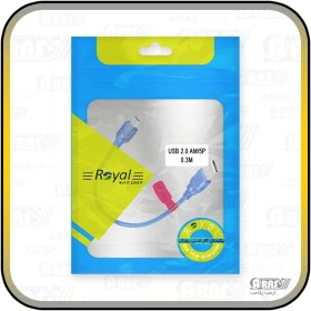 تصویر کابل تبدیل USB به Mini USB 5Pin رویال طول 30 سانتیمتر 