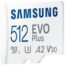 تصویر کارت حافظه microSDXC سامسونگ مدل Evo Plus A2 V30 کلاس 10 استاندارد UHS-I U3 سرعت 130MB ظرفیت 512 گیگابایت MEMORY CARD MICRO SDXC SAMSUNG Evo Plus A2 V30 512GB