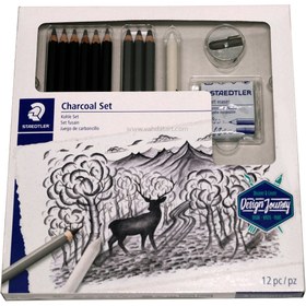 تصویر مداد طراحی استدلر لوموگراف مدل Charcoal Set 