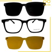 تصویر عینک طبی کاوردار مگنتی third eye مدل 5563 