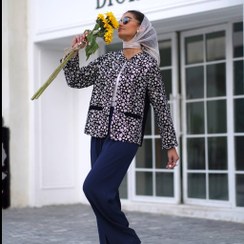 تصویر کت مخمل مجلسی طرح شکوفه 