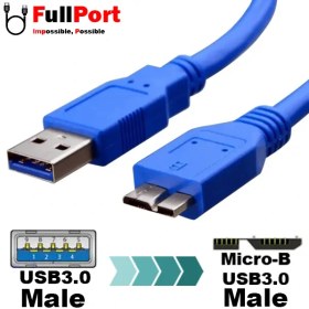 تصویر کابل هارد USB3.0 به Micro-B USB3 طول 1 متری برند ایلون ELEVEN Cable HDD USB3.0 to Micro-B 1M