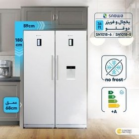 تصویر یخچال فریزر دوقلو اسنوا 36 فوت کویین مدل SN6-SN5-1018 SNOWA REFRIGERATOR SN6-SN5-1018