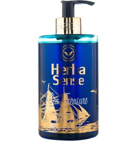 تصویر مایع دستشویی آبرسان مرطوب کننده پوست مدل Sea Treasure حجم 500میل هرباسنس Herbasense Sea Treasure Luxury Hand Wash 500ml