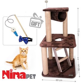 تصویر درخت گربه سه طبقه نیناپت کد E Ninapet Cat Tree Code E