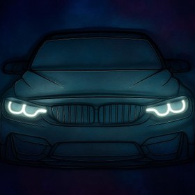 تصویر تابلو نئون بی ام و 