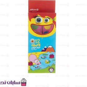 تصویر آبرنگ ۱۲ رنگ بیضی کوچک آریا مدل 5003 