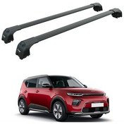 تصویر جعبه بار سقفی KIA SOUL 2020 2025 ROOF RACK CARRIER SPACER BAR ROD PAW PRO 2 BLACK auto paw 