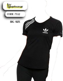 تصویر تیشرت سایز بزرگ ورزشی زنانه adidas کد 001 adidas womens big size sports t shirt code 001