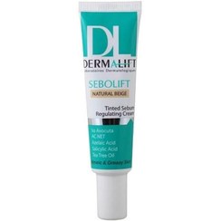 تصویر کرم متعادل کننده چربی رنگی سبولیفت حجم 30 میلی لیتر درمالیفت بژ طبیعی Dermalift Sebolift Tinted Sebum Regulating Cream 30 ml