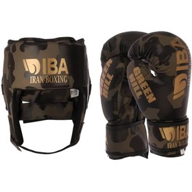 تصویر دستکش بوکس گرین هیل مدل آیبا به همراه کلاه رزمی - ۱۰ 