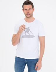 تصویر تی شرت مردانه آستین کوتاه یقه گرد مدل جذب سفید پیرکاردین 