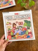 تصویر دفتر رنگ آمیزی مربعی Girl Moments مجموعه ۱ 
