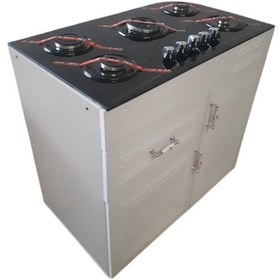 تصویر اجاق گاز طرح فر ۵ شعله ام‌دی‌اف چدن گرد 