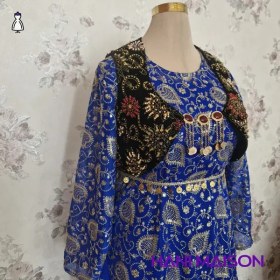 تصویر لباس کردی سورانی پولکی و جلیقه منجوق دار هانی مزون 