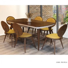 تصویر ست میز و صندلی ناهار خوری چوبی 6 نفره 