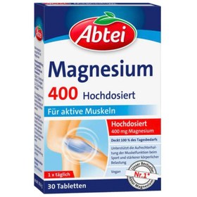 تصویر مکمل منیزیوم آلمانی Abtei Magnesium 400 Tablets 30 tab 