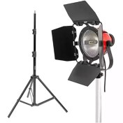 تصویر کیت پروژکتور 800 وات دیمردار به همراه پایه و شیدر و لامپ 800 اسرام 