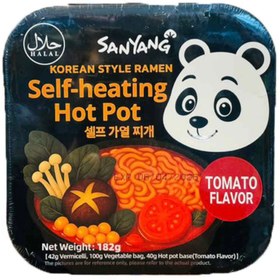 تصویر نودل هات پات سانیانگ قارچ انوکی و قارچ شیتاگه 