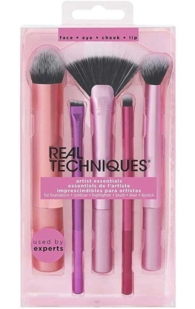 Real Techniques Travel Fantasy Mini Brush Set 10 in 1 total face kit w. bag  4285