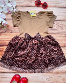 تصویر پیراهن پلنگی آستین کوتاه 