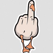 تصویر استیکر انگشت وسط اردک 