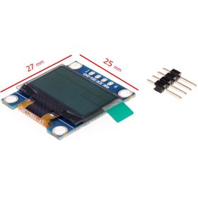 تصویر ماژول نمایشگر oled دو رنگ 0.96 اینچ دارای ارتباط i2c 