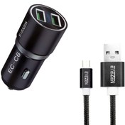 تصویر شارژر فندکی 15 وات اِیزن مدل EC-C6 به همراه کابل USB-C 