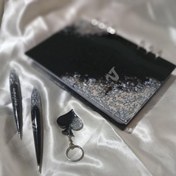 تصویر ست لوازم تحریر دفتر سیاه و سفید 