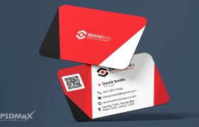 تصویر کارت ویزیت سفید قرمز ساده 