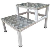 تصویر دو پله کنار تخت استیل 