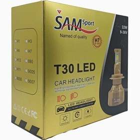 تصویر لامپ هدلایت خودرو پایه H7 سام Sam T30 