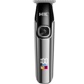 تصویر ماشین اصلاح مو و ریش HTC با 2 سرعت، شارژ USB، بی‌سیم، تیغه T شکل، نمایشگر LED و 3 شانه برند htc HTC Hair Clipper, Beard Trimmer with 2 Speed Settings, USB Rechargeable Cordless T-Shape Shaver with LED Display and 3 Combs, AT