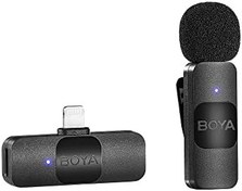 تصویر BOYA Wireless Lavalier Lapel Microphone for iPhone iPad-Mini Omnidirectional Condenser Video Recording Mic for Interview Podcast Vlog YouTube Live Stream 