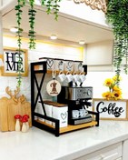 تصویر استند چوبی کافه بار ضربدری دو رنگ 