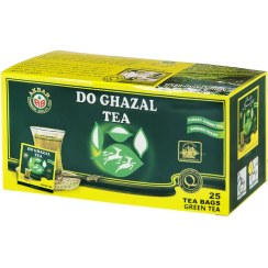 تصویر چای سبز کیسه ای " غیر معطر " دوغزال - ( چای خارجی تی بگ انولوپ دار پاکتی ) دستچین شده از مزارع چین ( حاوی 25 عدد چای کیسه ای - بسته 50 گرمی ) 