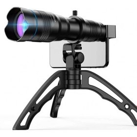 تصویر لنز تله زوم 36 برابر اپکسل Apexel 36x Telephoto Zoom Lens with Tripod for Smartphones JS36X مشکی قطعات جانبی موبایل و تبلت