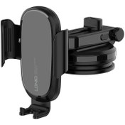 تصویر پایه نگهدارنده و شارژر بی سیم گوشی موبایل 15 وات الدینیو مدل MW21-1 LDINO MW21-1 CAR MOUNT WIRELESS CHARGER