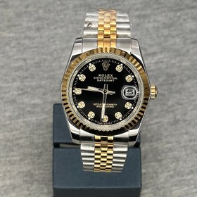 تصویر خرید قسطی | ساعت رولکس مردانه دو رنگ دیت جاست اندکس نگین سایز 3 DatejustGS4414b 