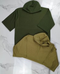 تصویر تیشرت باکسی کلاهدار زنانه تسلا سایز ۳۶ تا ۴۴ رنگ‌های متنوع 