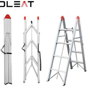 تصویر نردبان تاشو متحرک آشپزخانه Easy foldable 3 Steps Aluminum Step Stick folding mobile ladder for kitchen Ladder