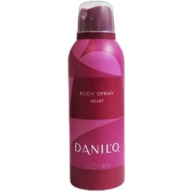 تصویر اسپری خوشبوکننده بدن زنانه دنیلو مدل Velvet ظرفیت 200 میلی لیتر Danilo Velvet Body Spray 200 ml