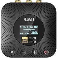 تصویر گیرنده موسیقی 1Mii B06HD+ Hi-Res Bluetooth 5.1 برای استریو خانگی با LDAC، آداپتور بلوتوث Hi-Fi با صفحه نمایش OLED کنترل صدا HD aptX، آداپتور صوتی بی سیم برای گیرنده/تقویت کننده AV 1Mii B06HD+ Hi-Res Bluetooth 5.1 Music Receiver for Home Stereo w/LDAC, Hi-Fi Bluetooth Adapter w/Audiophile DAC aptX HD Volume Control OLED Display, Wireless Audio Adapter for AV Receiver/Amplifier