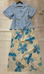 تصویر ساحلی و شومیز ست گلدار 